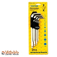 ست آچار آلن سر گرد 9 عددی پارتنر پایه متوسط