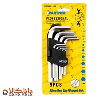 ست آچار آلن 9 عددی پارتنر پایه کوتاه