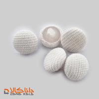 دکمه پایه دار سایز 19 سفید طرح پارچه ای(قیمت صحیح است و موجود می باشد)
