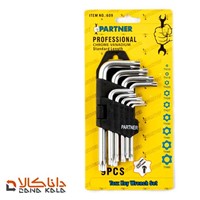 ست آچار آلن ستاره ای 9 عددی پایه کوتاه