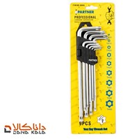 ست آچار آلن ستاره ای 9 عددی پارتنر پایه بلند